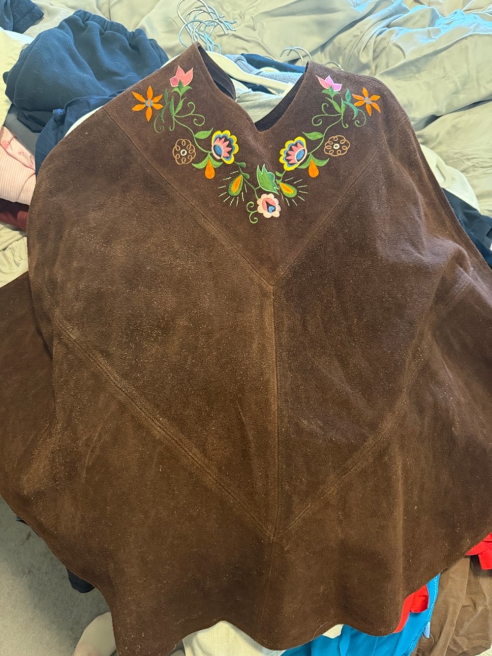 suede poncho